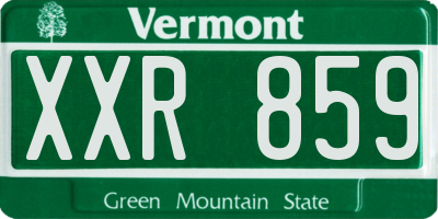 VT license plate XXR859