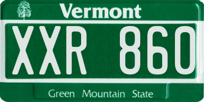 VT license plate XXR860