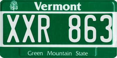 VT license plate XXR863
