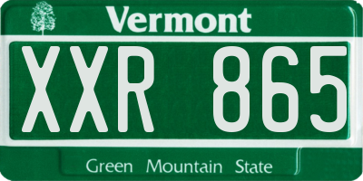 VT license plate XXR865