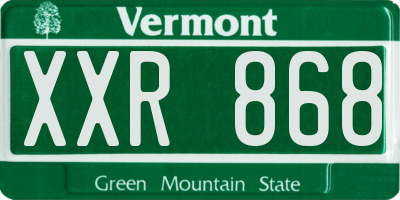 VT license plate XXR868