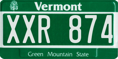 VT license plate XXR874