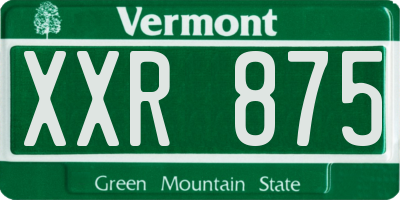 VT license plate XXR875