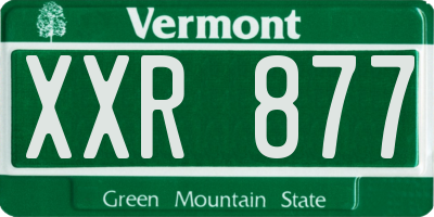 VT license plate XXR877