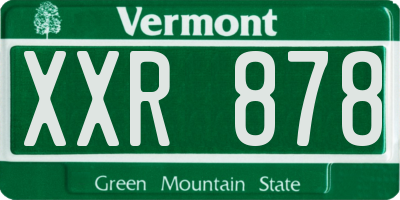 VT license plate XXR878