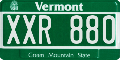 VT license plate XXR880