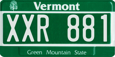 VT license plate XXR881