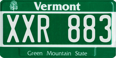 VT license plate XXR883