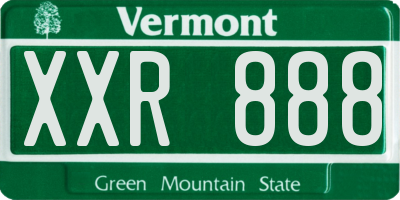 VT license plate XXR888