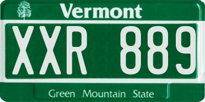 VT license plate XXR889