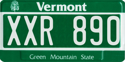 VT license plate XXR890