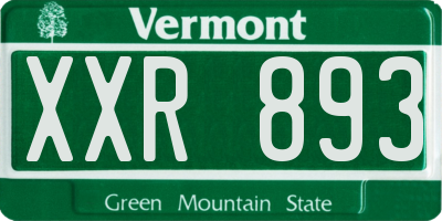 VT license plate XXR893