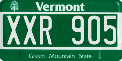 VT license plate XXR905
