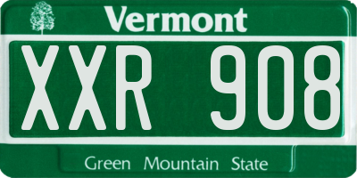 VT license plate XXR908