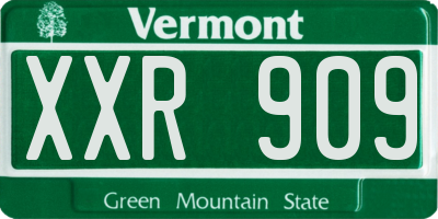 VT license plate XXR909