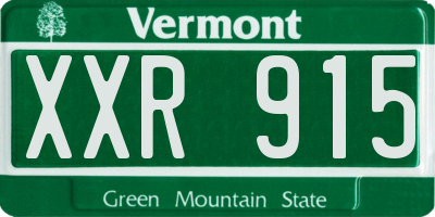 VT license plate XXR915