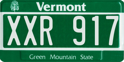 VT license plate XXR917