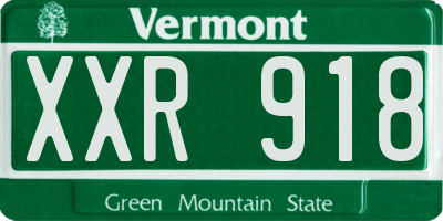 VT license plate XXR918