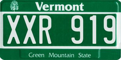 VT license plate XXR919