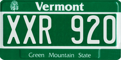 VT license plate XXR920