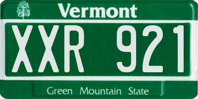 VT license plate XXR921