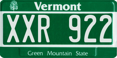 VT license plate XXR922