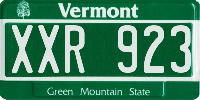 VT license plate XXR923