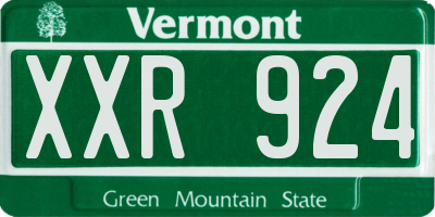 VT license plate XXR924