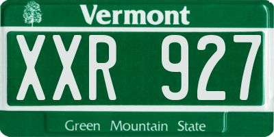 VT license plate XXR927
