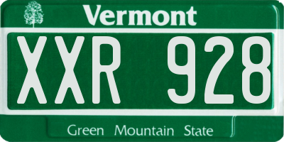 VT license plate XXR928