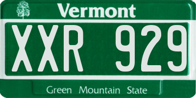 VT license plate XXR929