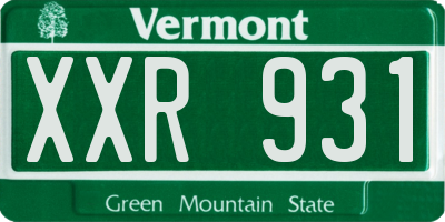 VT license plate XXR931