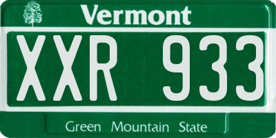 VT license plate XXR933