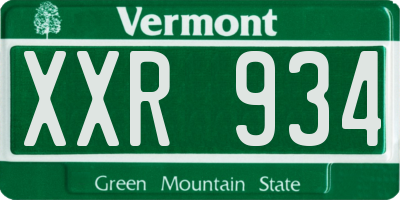 VT license plate XXR934