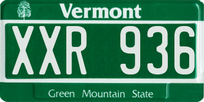 VT license plate XXR936