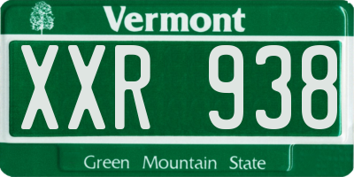 VT license plate XXR938