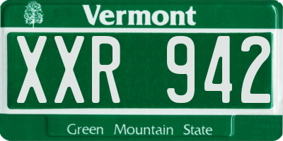 VT license plate XXR942