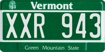 VT license plate XXR943
