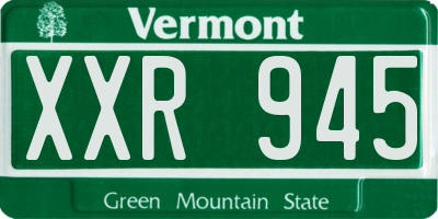 VT license plate XXR945