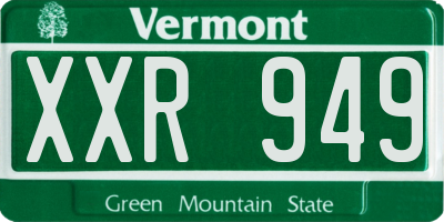 VT license plate XXR949