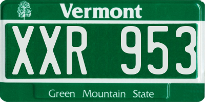 VT license plate XXR953