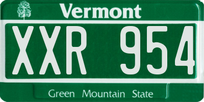 VT license plate XXR954