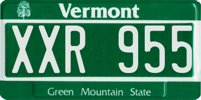 VT license plate XXR955