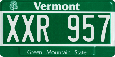 VT license plate XXR957