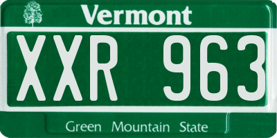 VT license plate XXR963