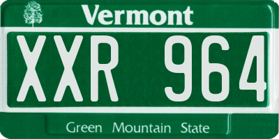 VT license plate XXR964