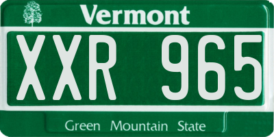 VT license plate XXR965