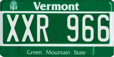 VT license plate XXR966