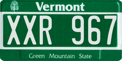VT license plate XXR967