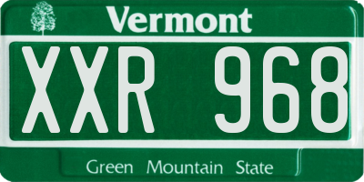 VT license plate XXR968